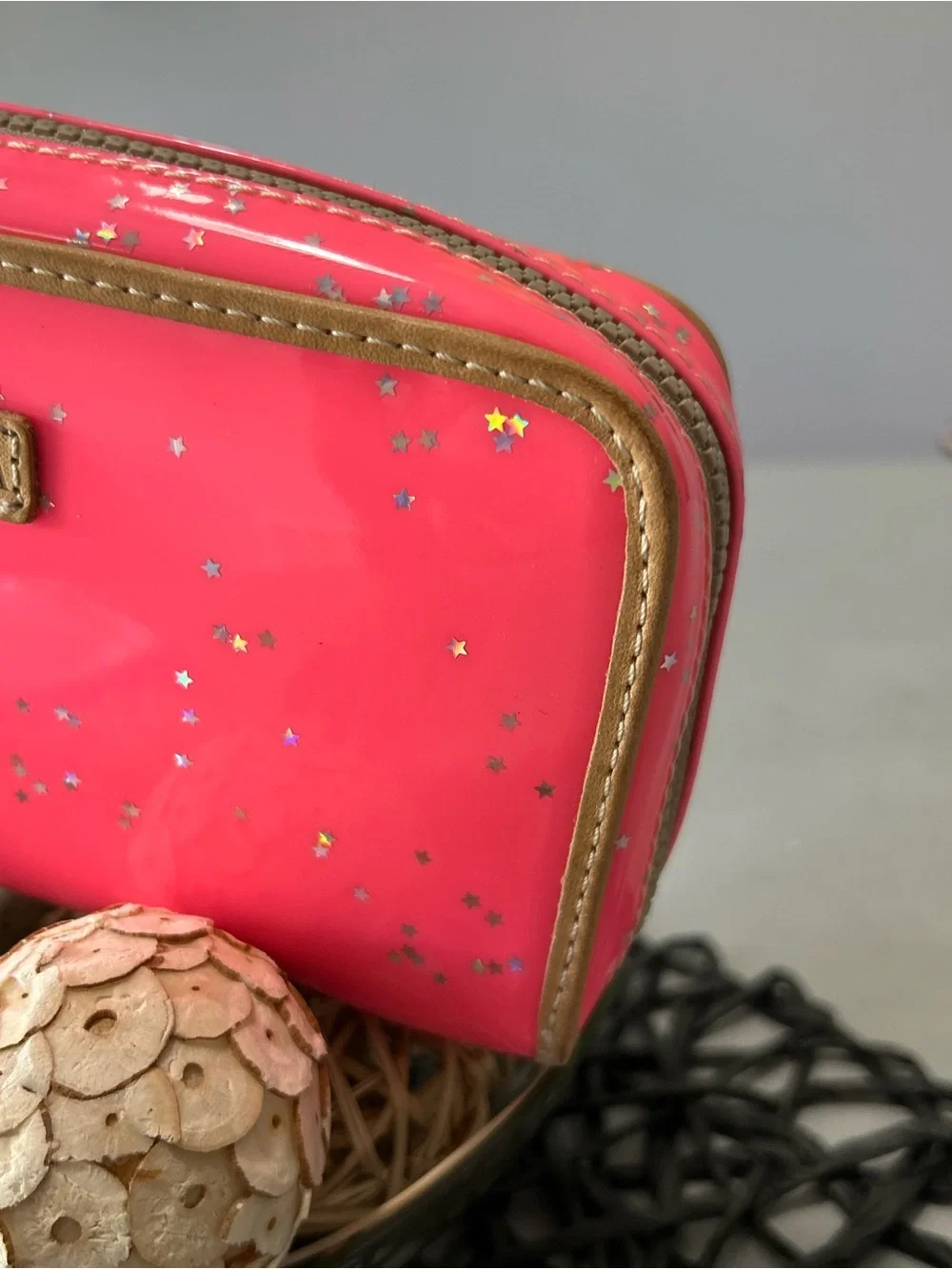 ✨ Consuela Shine Pink with Glitter Stars Wristlet Wallet